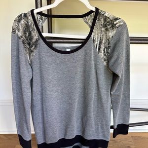 Jessica Simpson Animal Print shoulder banded waist pullover top